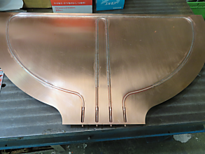 無酸素銅部品に冷却配管を半田付け施工した例